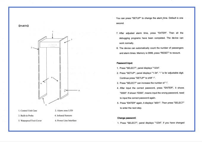 Led Alarm Archway Metal Detector Six Detection Zones For Ferrous / Non Ferrous Metals 1