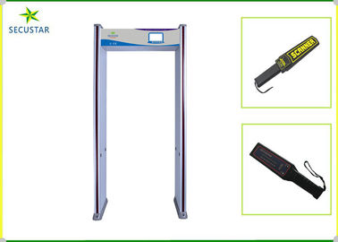Walk Through Security Metal Detectors White Color LCD Display For Hotels
