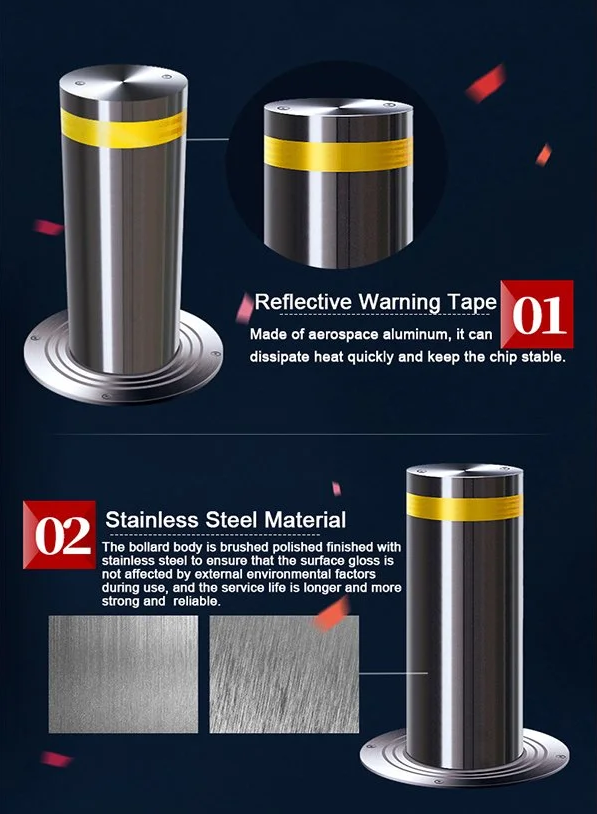 Stainless Steel Automatic Rising Bollards For Bank Government Building Park 0