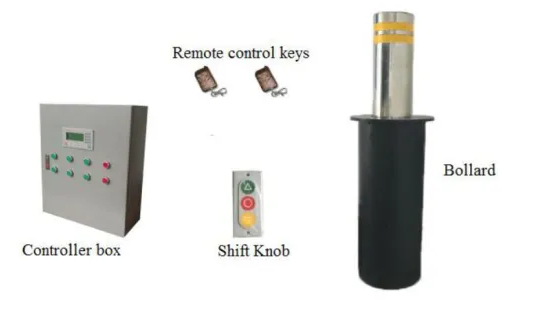 Hydraulic Automatic Rising Bollards Stainless Steel Security Gate System 0